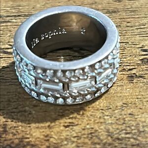 Silver Crystal-Studded Ring by Lia Sophia